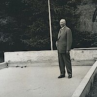 Adenauer beim Bocciaspiel in Cadenabbia